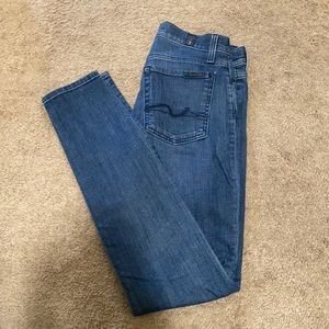 7 for all mankind dark wash skinny jeans